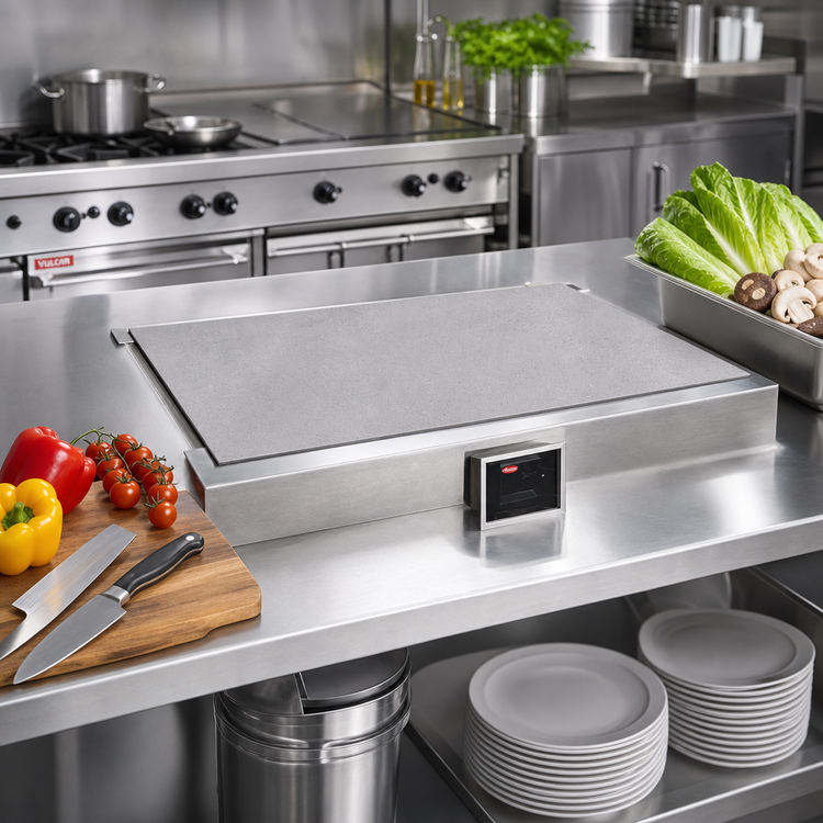 Product image #2 for Hatco Cold Simulated Stone Built-In Flush Top Remote Refrigerated Shelf, 24" x 19.5" Surface