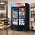 Thumbnail image #2 for True GDM-41-HC-LD Two-Section 8-Shelf Sliding Glass Door Merchandiser Refrigerator