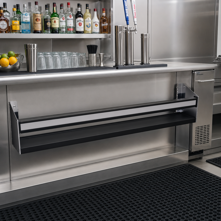 Product image #2 for Glastender 41-Inch Single Stainless Steel Open Step-and-Rail Speed Rail