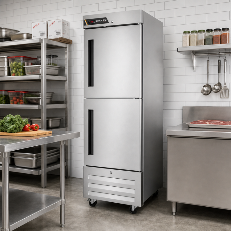 Product image #2 for Centerline One-Section Self-Contained Reach-In Freezer with Half-Height Solid Left-Hinged Doors, 19.89 Cu. Ft.