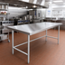 Thumbnail image #2 for Advance Tabco 120-Inch x 48-Inch 304 Stainless Steel Work Table with No-Drip Edge and Galvanized Open Base