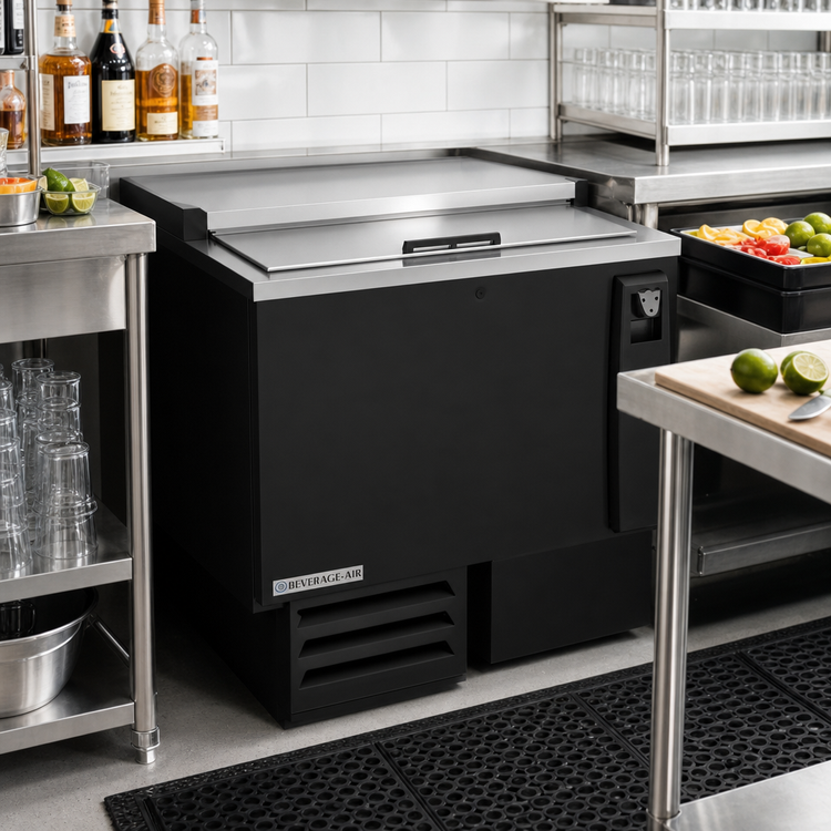 Product image #2 for Beverage-Air SF34HC-B 34-Inch Shallow Well Horizontal Bottle Cooler, Flat Top, 6.7 Cu. Ft., Black