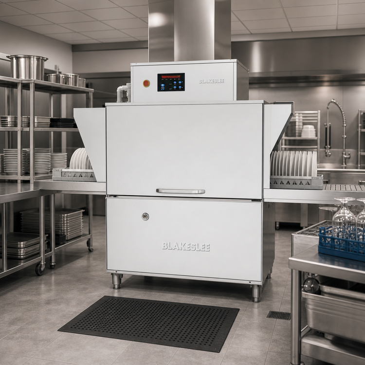 Product image #2 for Blakeslee RC64 High-Temp Electric Single Tank Conveyor Dishwasher with Double Rinse, 340 Racks/Hour