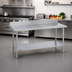 Thumbnail image #2 for Duke 48-Inch x 24-Inch Stainless Steel Commercial Work Table with 5-Inch Riser and Galvanized Undershelf