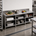 Thumbnail image #2 for John Boos Enclosed Base Stainless Steel Work Table with Open Front and 5-Inch Backsplash, 144 x 24 Inches