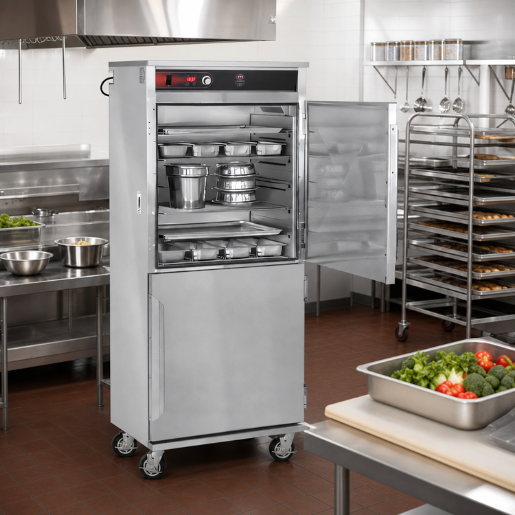 Product image #2 for FWE TST-22SL Mobile Heated Holding Cabinet with Dutch Doors, Top-Mounted Circulating Heat, 12 Full-Size Sheet Pan Capacity