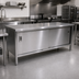 Thumbnail image #2 for John Boos Enclosed Work Table with Sliding Doors, 144 x 30 Inches, 14-Gauge Stainless Steel Flat Top