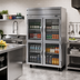 Thumbnail image #2 for Beverage Air Horizon Series Two-Section Reach-In Refrigerator with Four Half-Glass Hinged Doors, 46.88 Cu. Ft., Top-Mounted Self-Contained Refrigeration