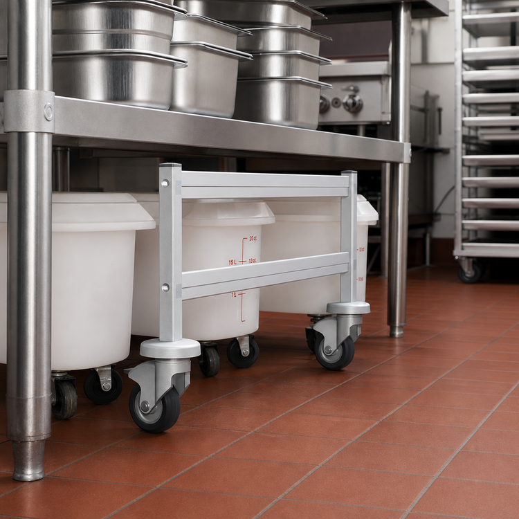 Product image #2 for Fermostock Mobile Dunnage Rack Upright, 12-Inch High x 14-Inch Deep, Deep Anodized Aluminum