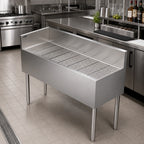 Thumbnail image #7 for Krowne Royal Series KR19-C48L Stainless Steel Freestanding Underbar Corner Drainboard, Left End Return, Open Base, 48 x 19 x 36-1/2 Inches