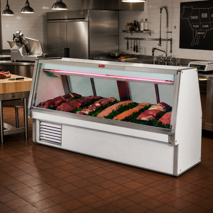 Product image #2 for Howard-McCray 34E Series Red Meat Service Case, 124-1/2 Inch Wide, Straight Glass, Remote-Refrigeration Ready