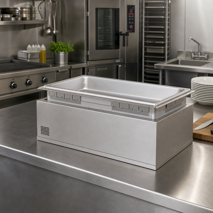 Product image #2 for Hatco Drop-In 4/3-Size Heated Well, High Watt, Thermostatic, Top-Mount, Stainless Steel, Without Drain