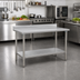 Thumbnail image #2 for Spec-Master 30 x 30 Inch Stainless Steel Work Table with Backsplash and Undershelf