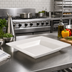 Thumbnail image #2 for Crestware Quattro 12-Inch Square Deep Wide-Rim Ceramic Platter, Pearl White