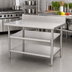 Thumbnail image #2 for 36 x 24-Inch Adjustable 18/430 Stainless Steel Work Table Undershelf for Uni-Lok Hat Channel Frames
