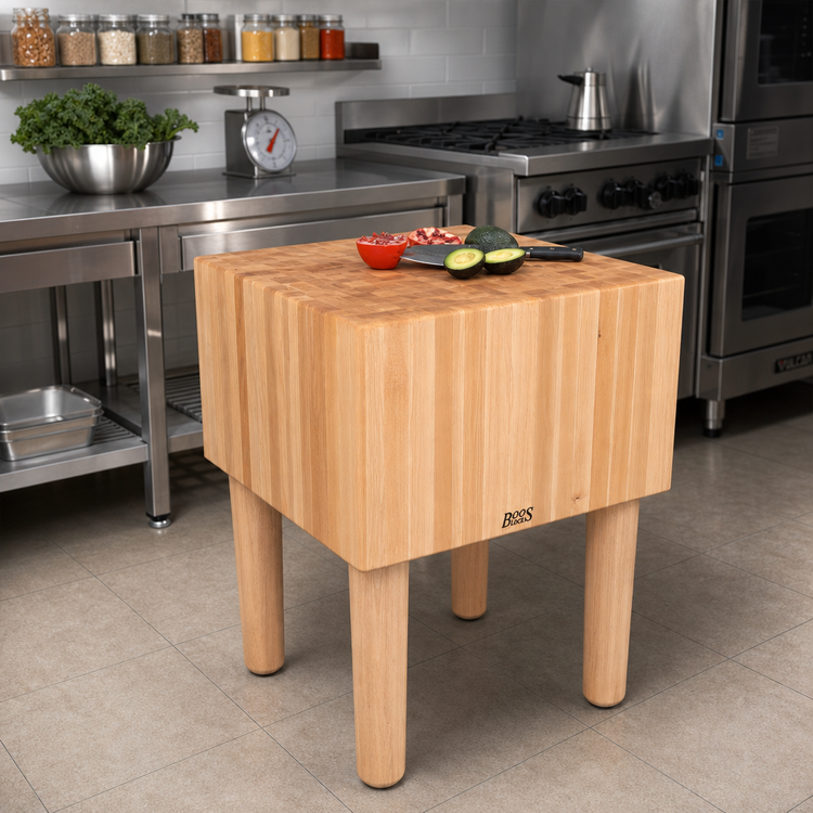 Product image #2 for John Boos Boos Block AA01 Professional End-Grain Maple Butcher Block Work Table, 24 x 18 x 34 Inches