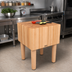 Thumbnail image #2 for John Boos Boos Block AA01 Professional End-Grain Maple Butcher Block Work Table, 24 x 18 x 34 Inches