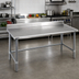 Thumbnail image #2 for Eagle Deluxe Series 60-Inch x 36-Inch Stainless Steel Work Table with Backsplash and Galvanized Tubular Base