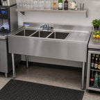 Thumbnail image #2 for BK Resources UB4-18-348RS 48-Inch Slim-Line 3-Compartment 304 Stainless Steel Underbar Sink with Right Drainboard and Faucet