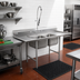 Thumbnail image #2 for Eagle Group 412 Series Two-Compartment Sink with Left and Right Drainboards, 72-1/4 Inch Wide
