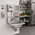 Thumbnail image #2 for Wall-Mounted 304 Stainless Steel Hand Sink with Towel & Soap Dispensers, Gooseneck Faucet, and Polymer Lever Drain with Overflow
