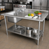 Thumbnail image #2 for Advance Tabco 60-Inch x 30-Inch Work Table with Left Prep Sink, 304 Stainless Steel Top and Adjustable Undershelf