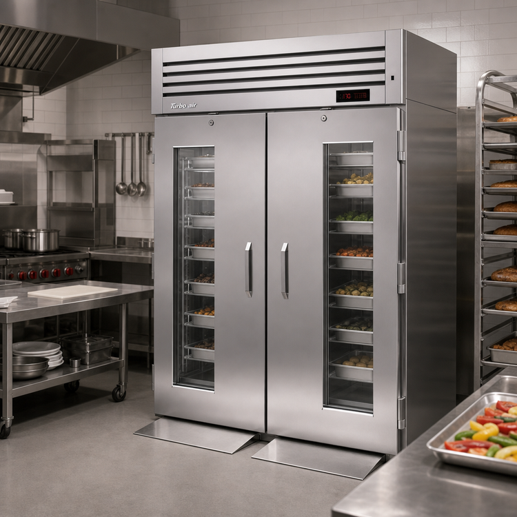Product image #2 for Turbo Air PRO Series Roll-Thru Two-Section Heated Holding Cabinet with Glass-Window Doors