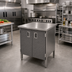 Thumbnail image #2 for John Boos Enclosed Base Work Table with Hinged Doors, 36 x 24 Inches, 16-Gauge Stainless Steel Top