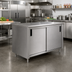 Thumbnail image #2 for Advance Tabco 72-Inch x 30-Inch Enclosed Work Table with Cabinet Base and Sliding Doors, 14-Gauge 304 Stainless Steel Top