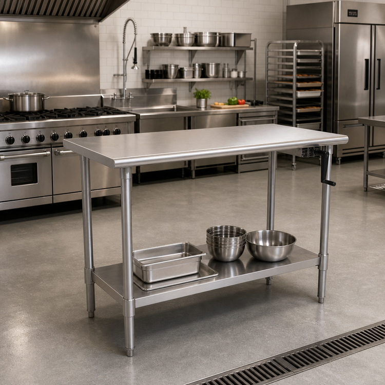 Product image #2 for AdjusTable ADA Ergonomic Height Adjustable Stainless Steel Work Table, 72 x 30 Inch