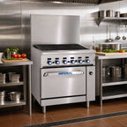 Thumbnail image #2 for Imperial (Middleby) Pro Series IR-48BR-XB-126 48-Inch Gas Range Match Radiant Charbroiler with Standard Oven and Open Cabinet Base