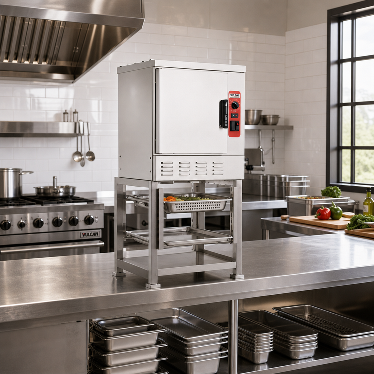 Product image #2 for Vulcan PowerSteam Countertop Electric Steamer, 1 Compartment, 5-Pan Capacity