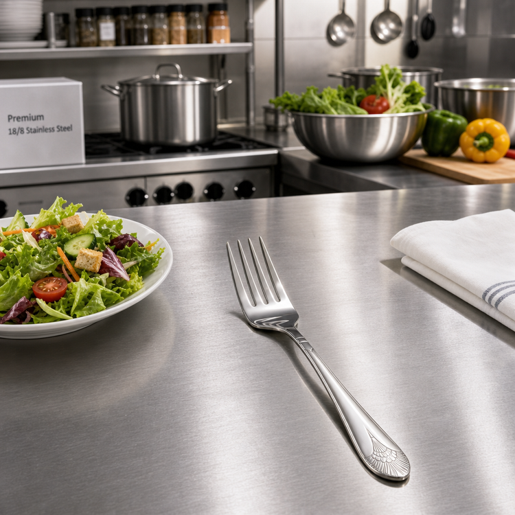 Product image #3 for Peacock 6-3/4 Inch Salad Fork, 18/8 Stainless Steel, Extra Heavyweight, Mirror Finish