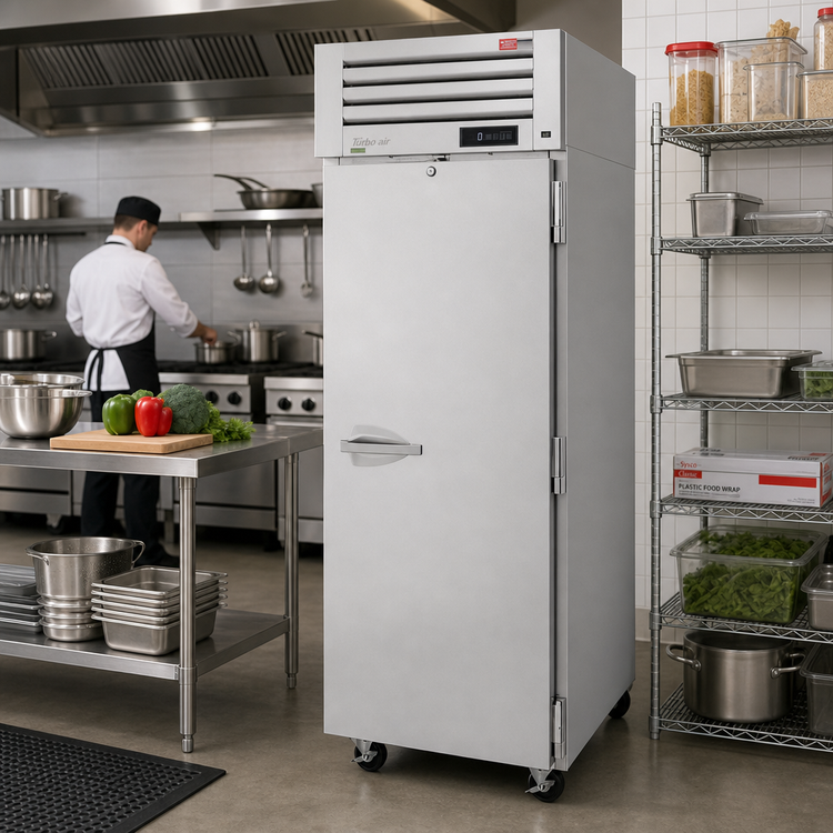 Product image #2 for Turbo Air PRO Series Stainless Steel One-Section Reach-In Freezer, 25.35 Cu. Ft., Top-Mount Self-Contained, Solid Door