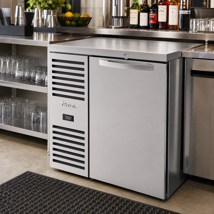 Product image #2 for True 32-Inch Single-Section Stainless Steel Refrigerated Back Bar Cooler with Solid Locking Door