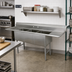 Thumbnail image #2 for Advance Tabco Special Value Series 3-Compartment Fabricated Sink with Left & Right Drainboards, 15-Inch Bowls