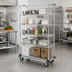 Thumbnail image #2 for Quantum Mobile Enclosure Cart with 5 Shelves, 36 x 24 x 70 Inches, Chrome Plated