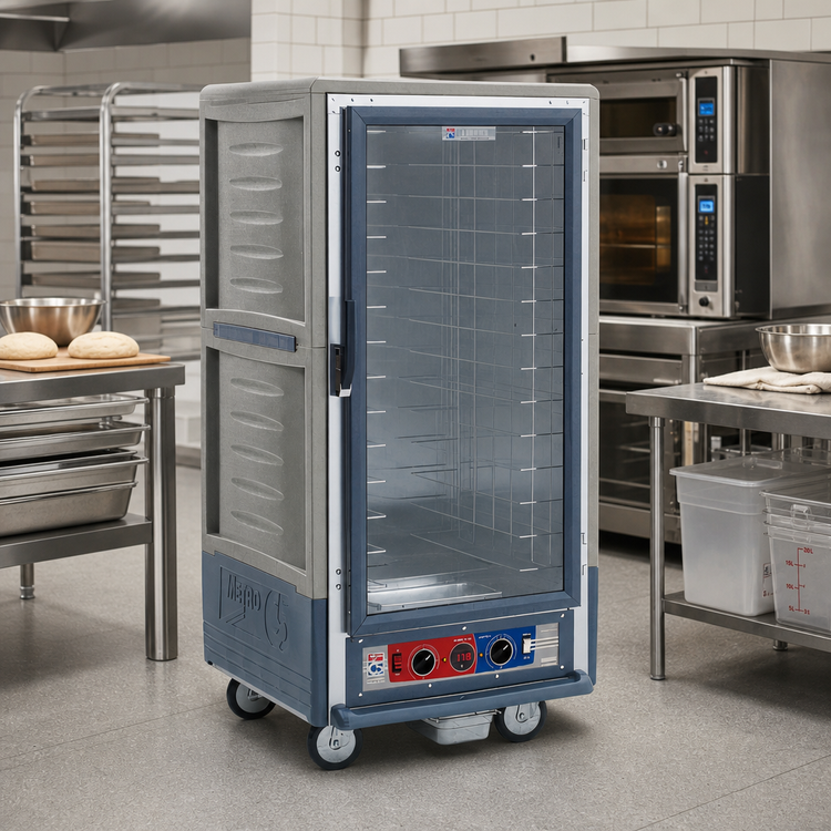 Product image #2 for Metro C5 3/4 Height Combination Heated Holding & Proofing Cabinet with Gray Insulation Armour, Clear Door, and Fixed Wire Slides