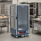 Thumbnail image #2 for Metro C5 Insulation Armour C537-CFC-4-GY 3/4-Height Mobile Heated Holding & Proofing Cabinet, Clear Door, 14 Sheet Pan/26 Hotel Pan Capacity
