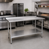 Thumbnail image #2 for Eagle Group BlendPort Deluxe Series Stainless Steel Work Table with Rear Upturn and Adjustable Undershelf, 84 x 24-Inch