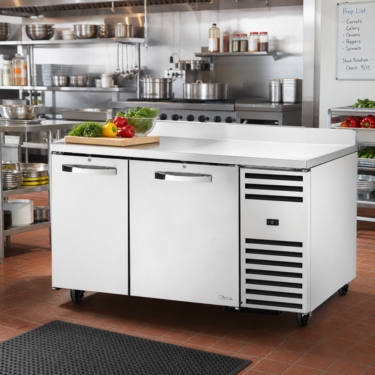 Product image #1 for True SPEC SERIES 60-Inch 2-Section Deep Work Top Freezer with Stainless Steel Top and Doors