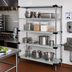 Thumbnail image #2 for Quantum 4-Shelf Solid Shelving Starter Kit, 54 x 18 x 63 Inch, 304 Stainless Steel