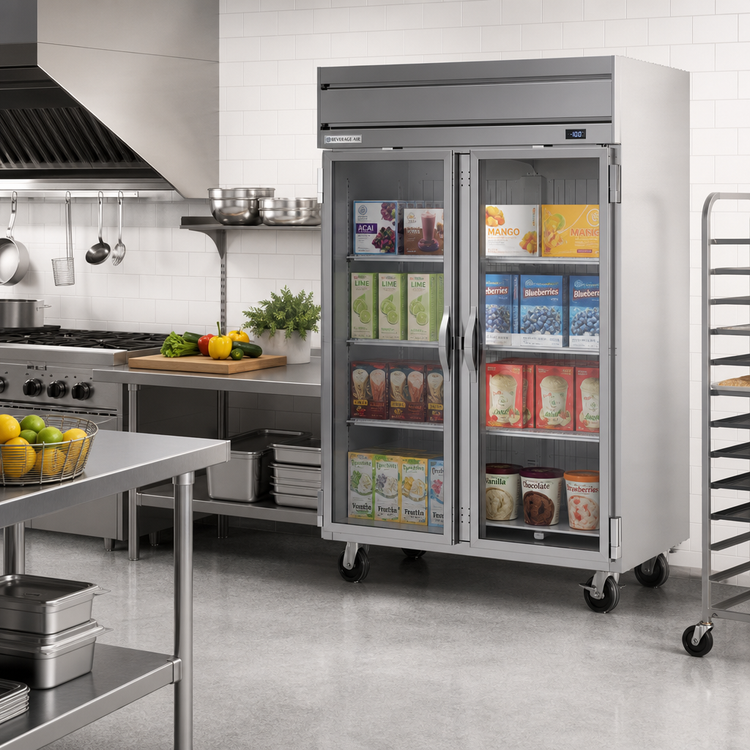 Product image #2 for Beverage-Air Horizon Series Two-Section Top-Mount Reach-In Freezer with Glass Double Doors