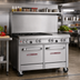 Thumbnail image #2 for Southbend Ultimate 48-Inch Gas Restaurant Range with 4 Burners, 24-Inch Thermostatic Griddle, Standard Oven, and Cabinet Base