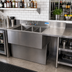 Thumbnail image #3 for 48-Inch Slim-Line 3-Compartment Stainless Steel Underbar Sink with Right Drainboard, Backsplash, and Faucet