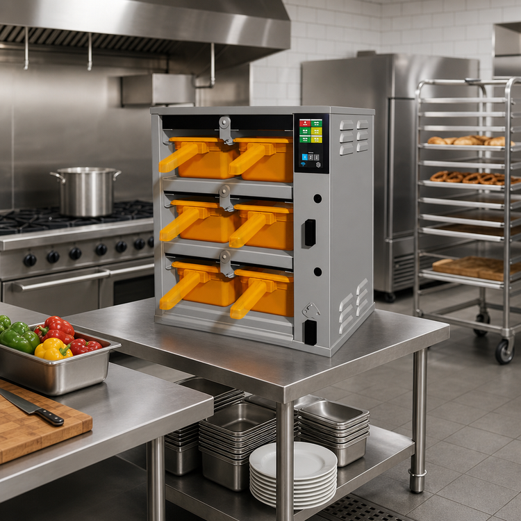 Product image #3 for Duke ReadyFlex RFHU-32-4 3 High, 2 Wide Hot Holding Cabinet for 4-Inch Deep Pans