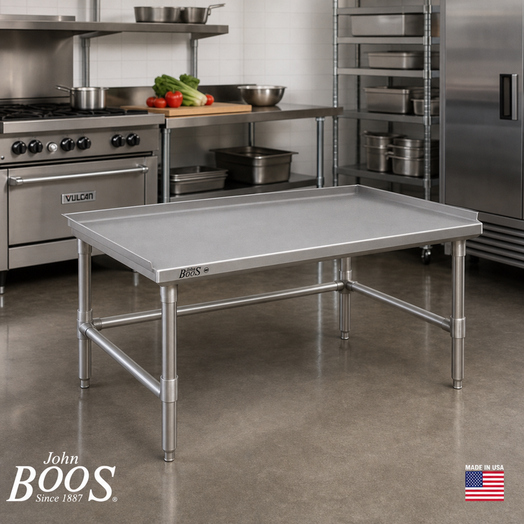 Product image #2 for John Boos 18" x 36" x 24" Stainless Steel Equipment Stand with 1-1/2" Up-Turn