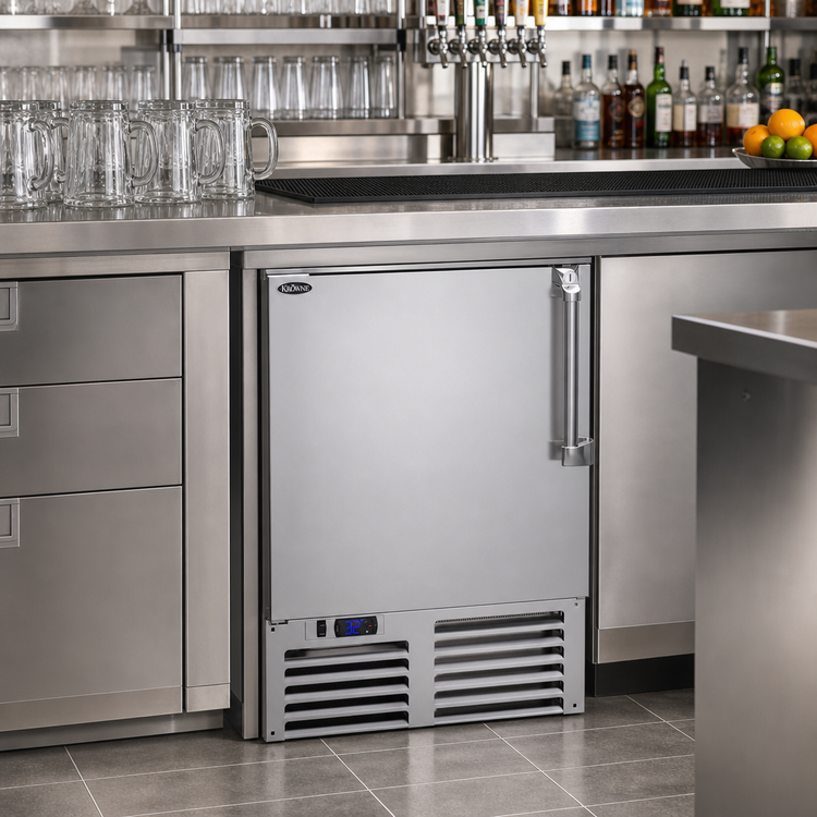 Product image #3 for Krowne 24-Inch Front-Loading Underbar Freezer and Mug Froster, Self-Contained, Stainless Steel
