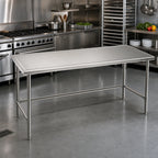 Thumbnail image #2 for Eagle Group Spec-Master T30144GTEM 144 x 30-Inch Stainless Steel Work Table with Marine Edge and Galvanized Open Base