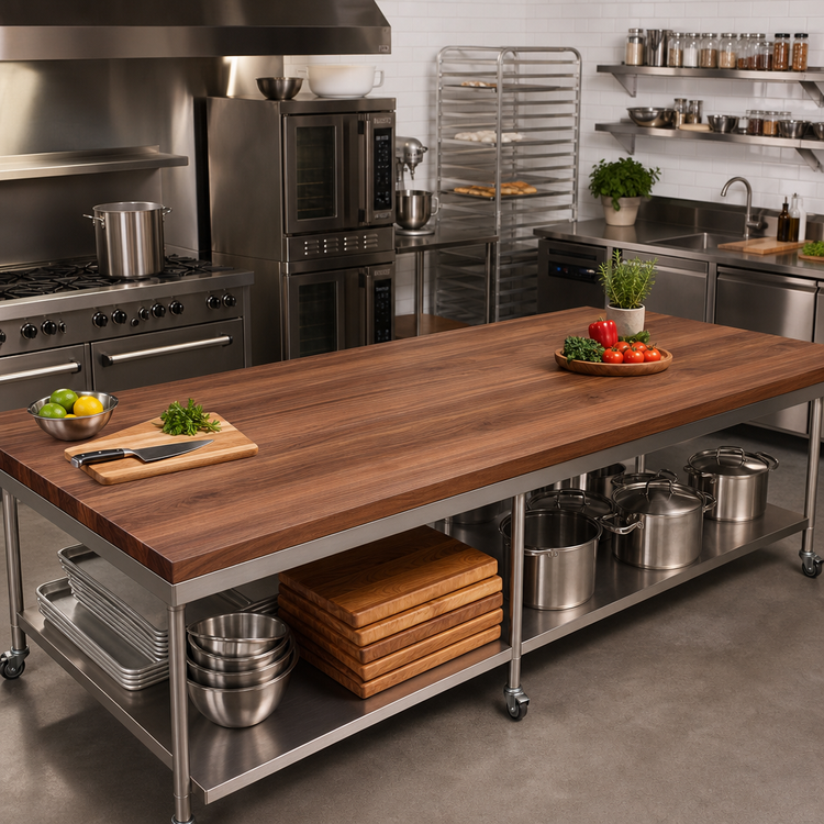 Product image #2 for Boos Block American Black Walnut Full-Length Edge Grain Kitchen Countertop, 96 x 27 x 2-1/4 Inches